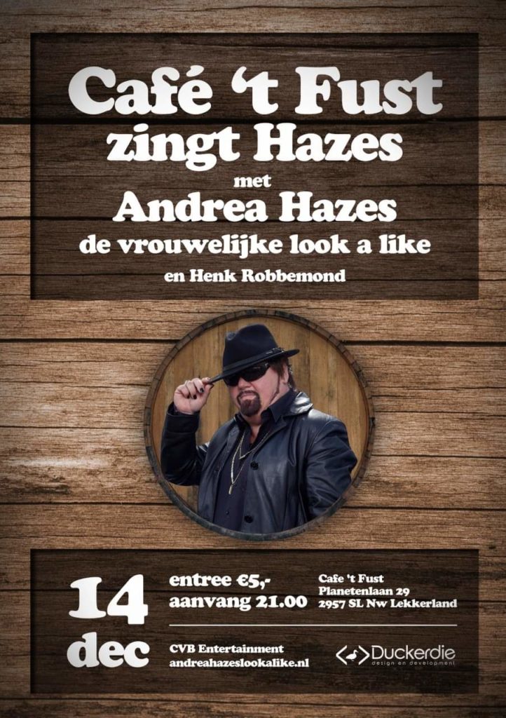 Café 't Fust zingt Hazes met Andrea Hazes